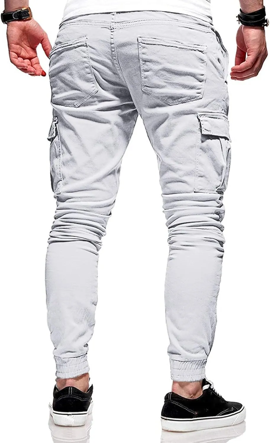 Cargo Sweatpants for Men Big and Tall for Men Casual Heavyweight Sweatpants Classic Fit Pockets Cargo Work Pants Wild
