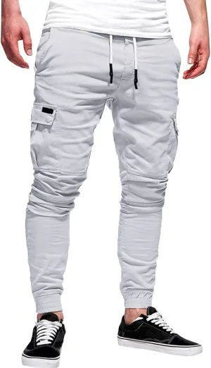 Cargo Sweatpants for Men Big and Tall for Men Casual Heavyweight Sweatpants Classic Fit Pockets Cargo Work Pants Wild