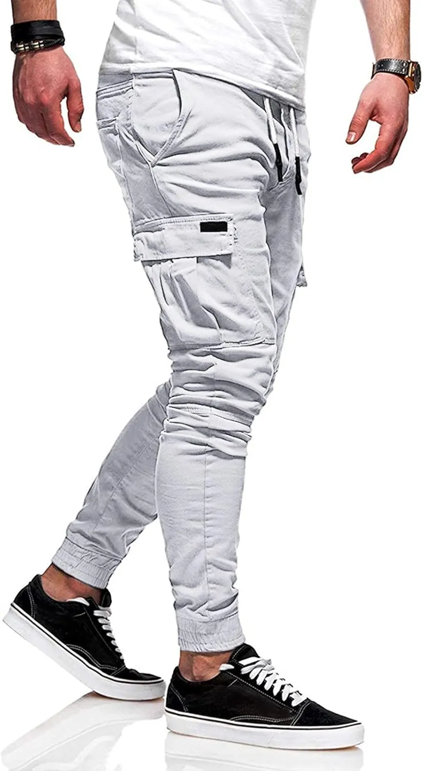 Cargo Sweatpants for Men Big and Tall for Men Casual Heavyweight Sweatpants Classic Fit Pockets Cargo Work Pants Wild