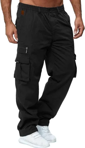 Cargo Trousers for Men Workout Athletic Pants Sweatpants for Men with Pockets Men's Slim Joggers Gym Workout Pants