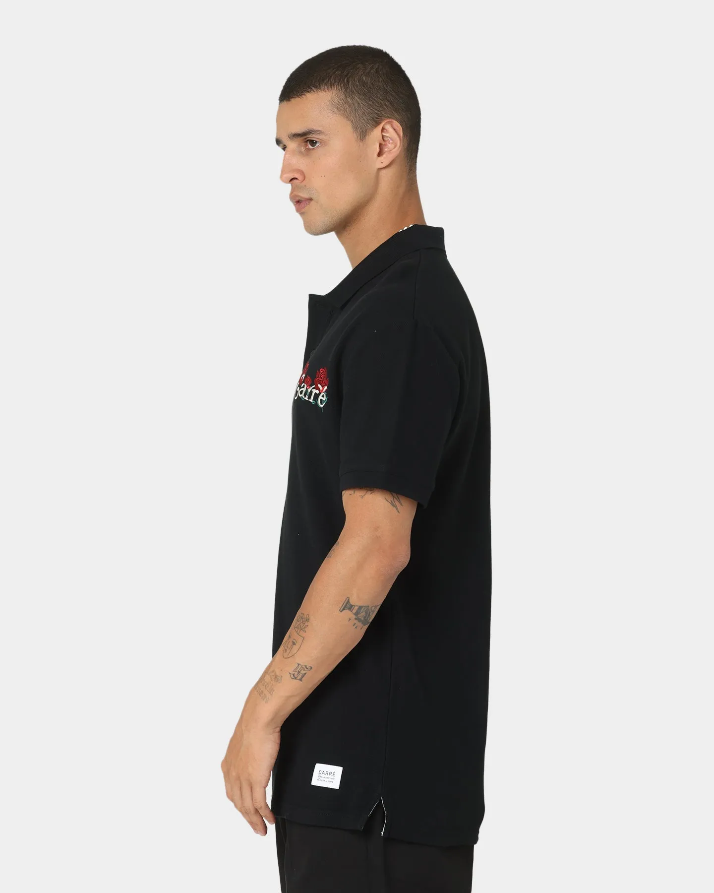 Carre Volle Rose Short Sleeve Polo Black
