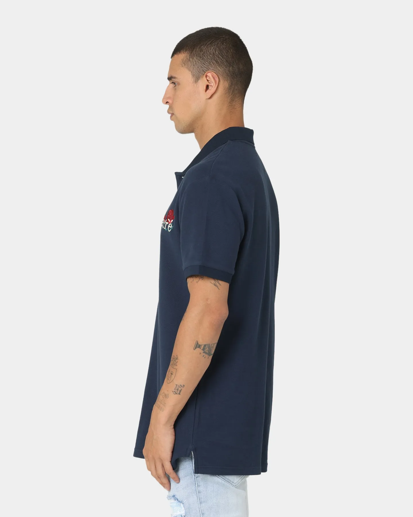 Carre Volle Rose Short Sleeve Polo Navy