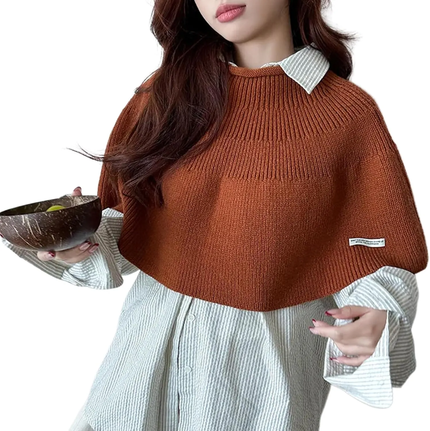 Casual Wear Cloak Shawl Knitted Capes Scarf Multipurpose Shawl Neck Shoulder Wrap For Office Lady Shopping Everyday Use