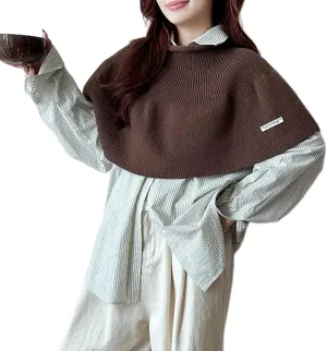 Casual Wear Cloak Shawl Knitted Capes Scarf Multipurpose Shawl Neck Shoulder Wrap For Office Lady Shopping Everyday Use
