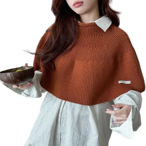 Casual Wear Cloak Shawl Knitted Capes Scarf Multipurpose Shawl Neck Shoulder Wrap For Office Lady Shopping Everyday Use