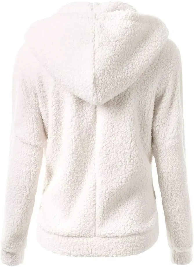 Ceboyel Womens Fleece Jacket With Hood Sherpa Full Zip Up Hoodie Fuzzy Coats Trendy Lightweight Warm Winter Clothes 2023