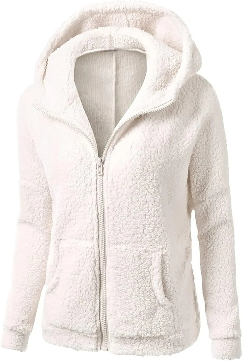 Ceboyel Womens Fleece Jacket With Hood Sherpa Full Zip Up Hoodie Fuzzy Coats Trendy Lightweight Warm Winter Clothes 2023