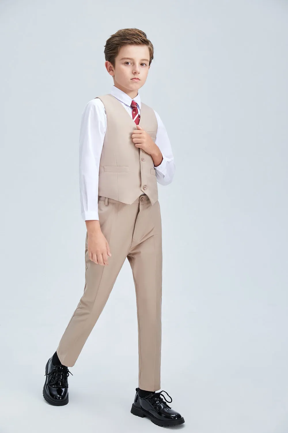 Champagne Classic 4 Piece Boys Suits With Vest Pants Shirt Tie