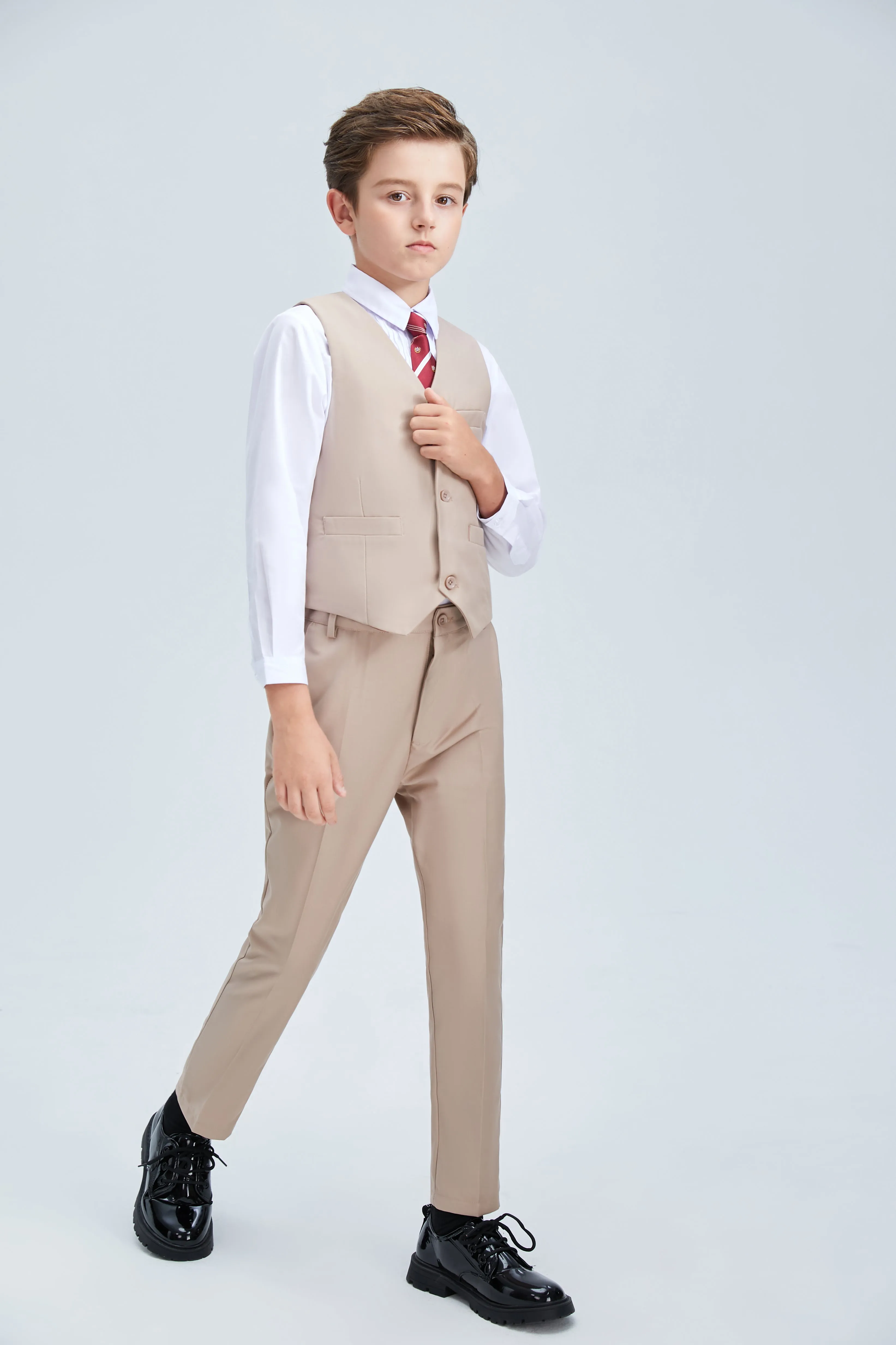 Champagne Classic 4 Piece Boys Suits With Vest Pants Shirt Tie