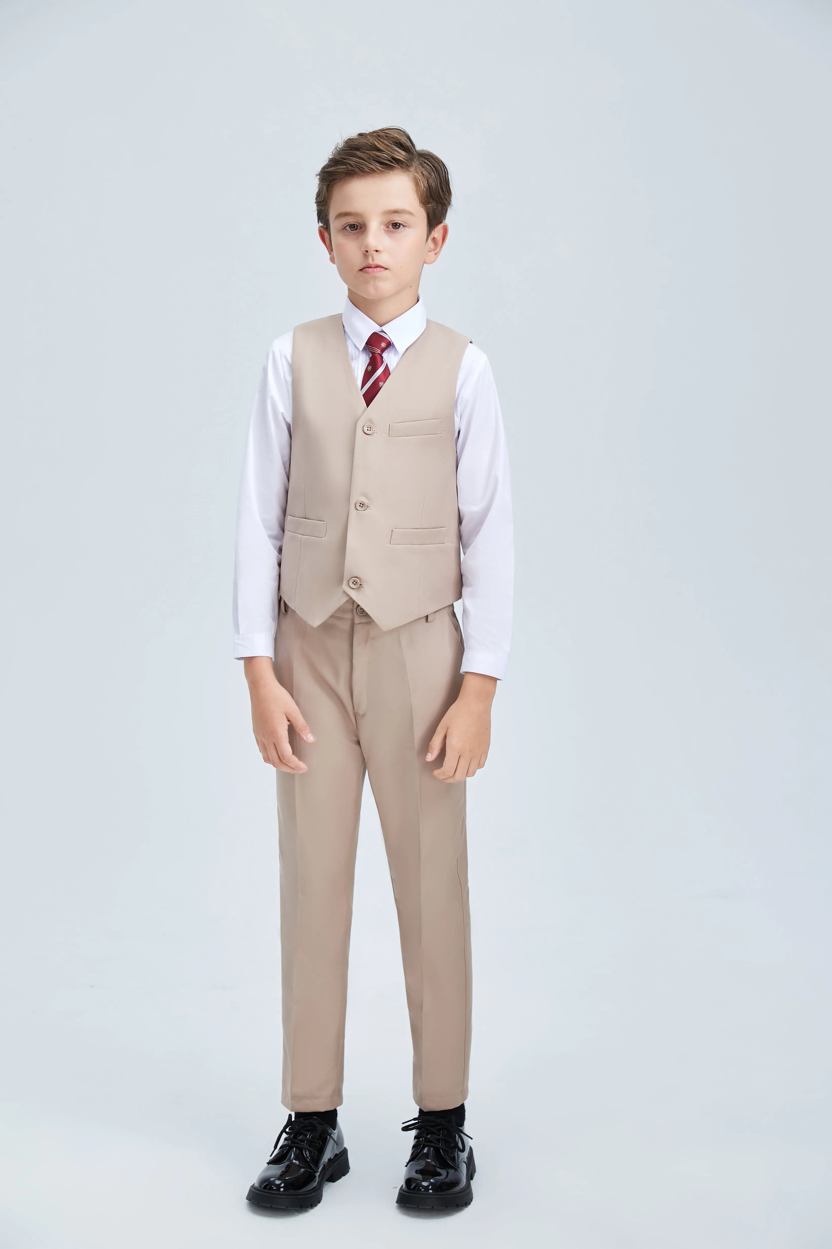 Champagne Classic 4 Piece Boys Suits With Vest Pants Shirt Tie