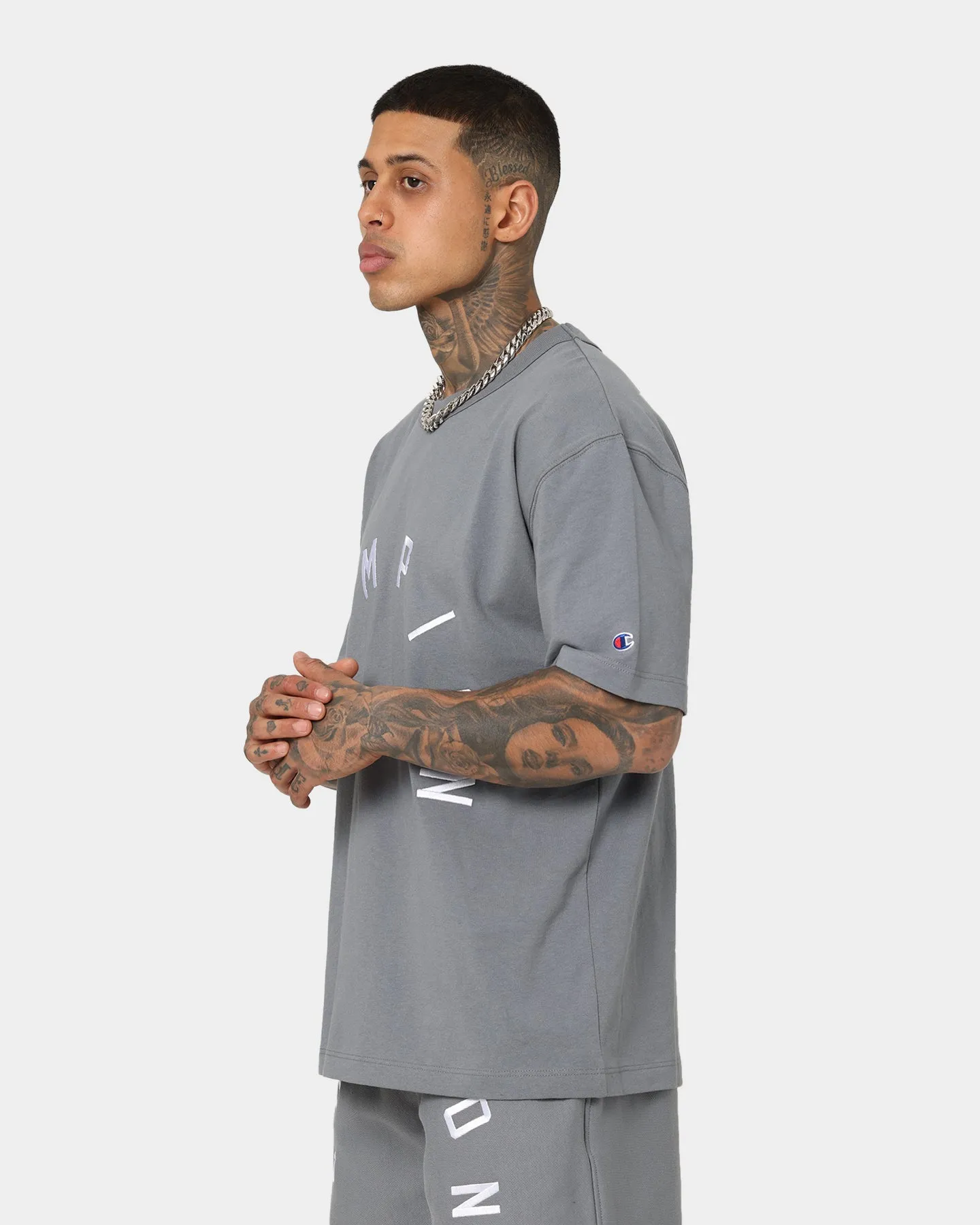 Champion Heritage Arch Logo T-Shirt Calico Grey