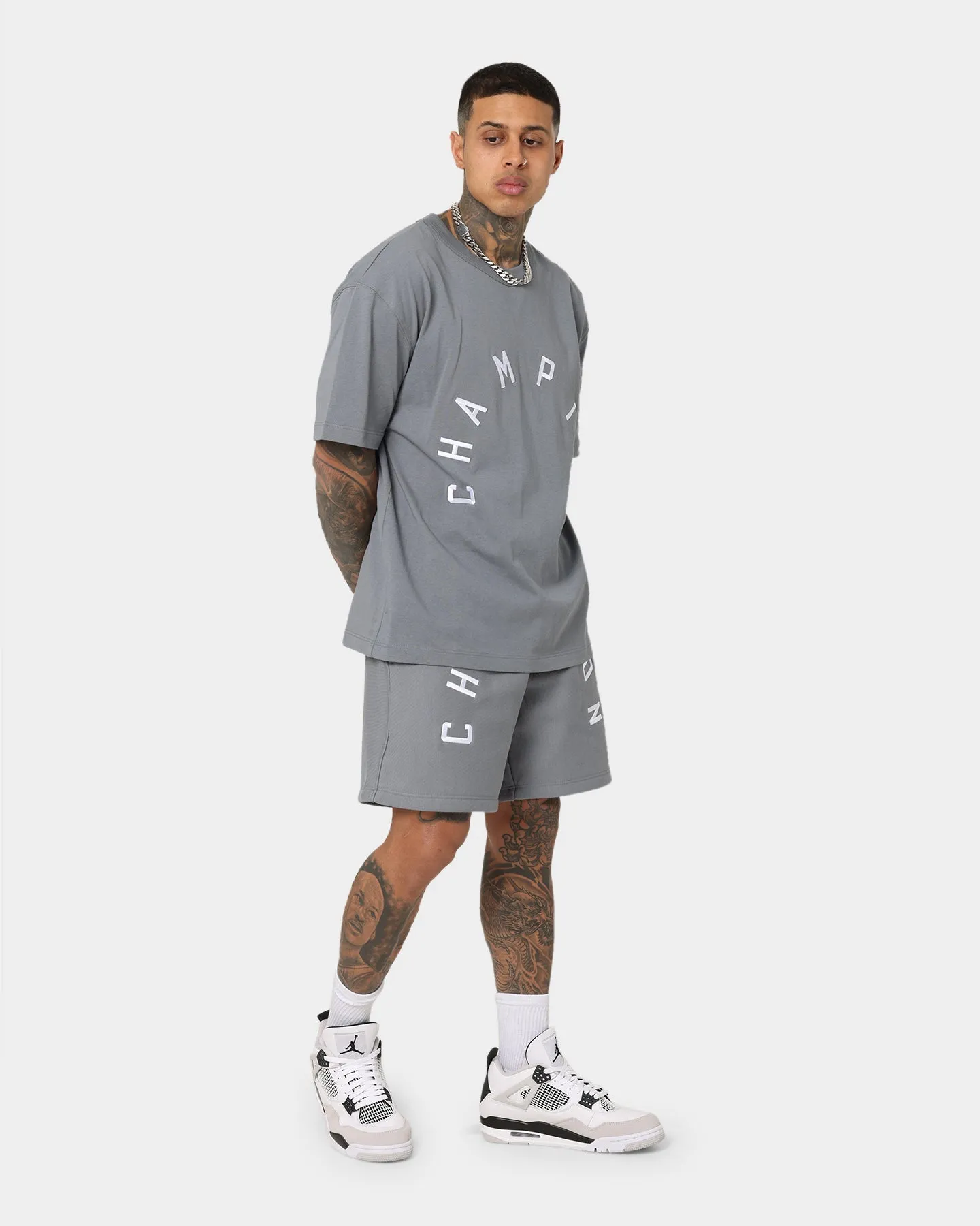 Champion Heritage Arch Logo T-Shirt Calico Grey