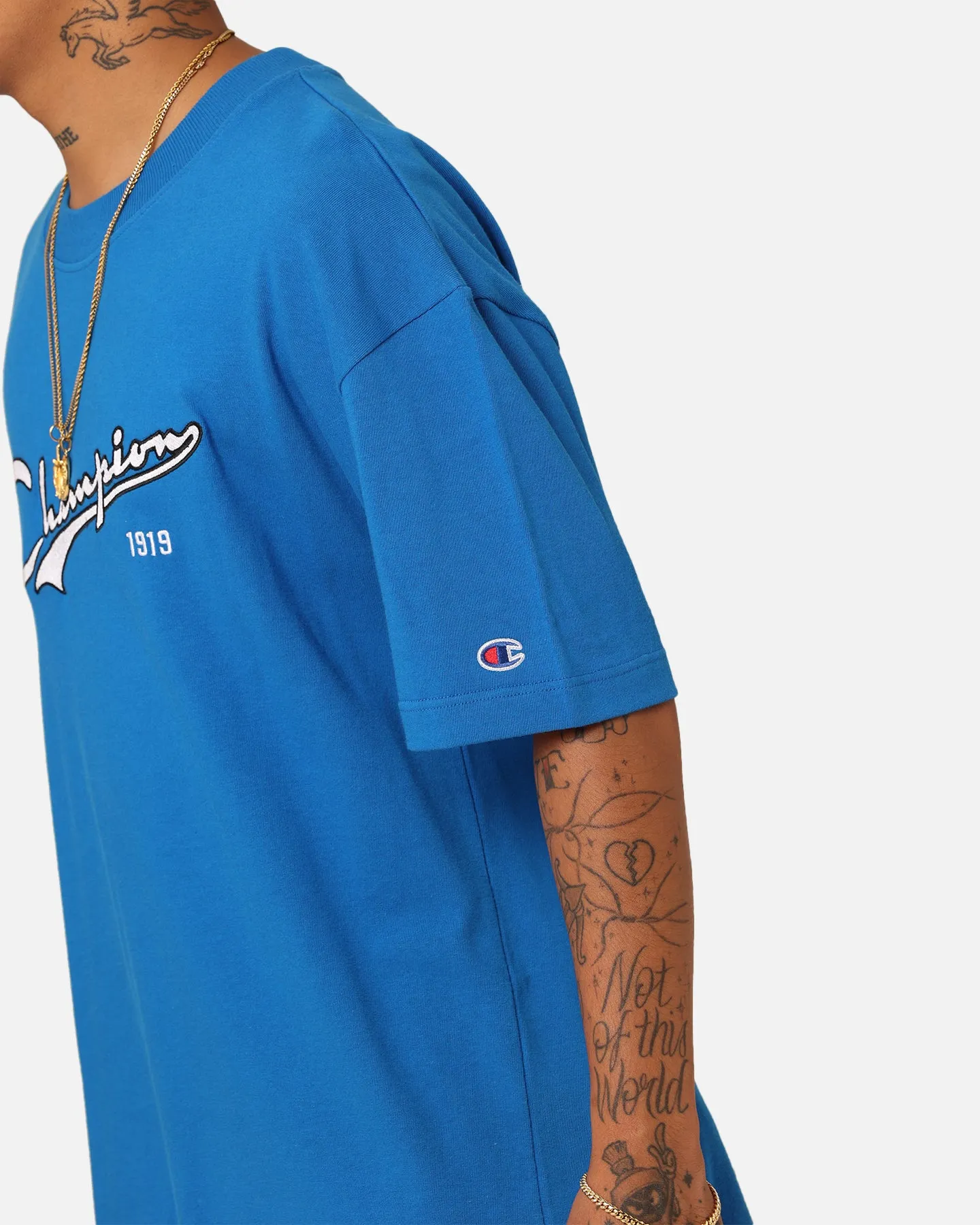 Champion Heritage Cursive Logo T-Shirt Pelican Do