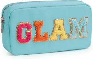 Chenille Alphabet Makeup Kit Bag, Adorable Embroidered Zippered Pouch for Women & Teens, Cute Travel Accessory for Everyday Essentials & Festive Presents