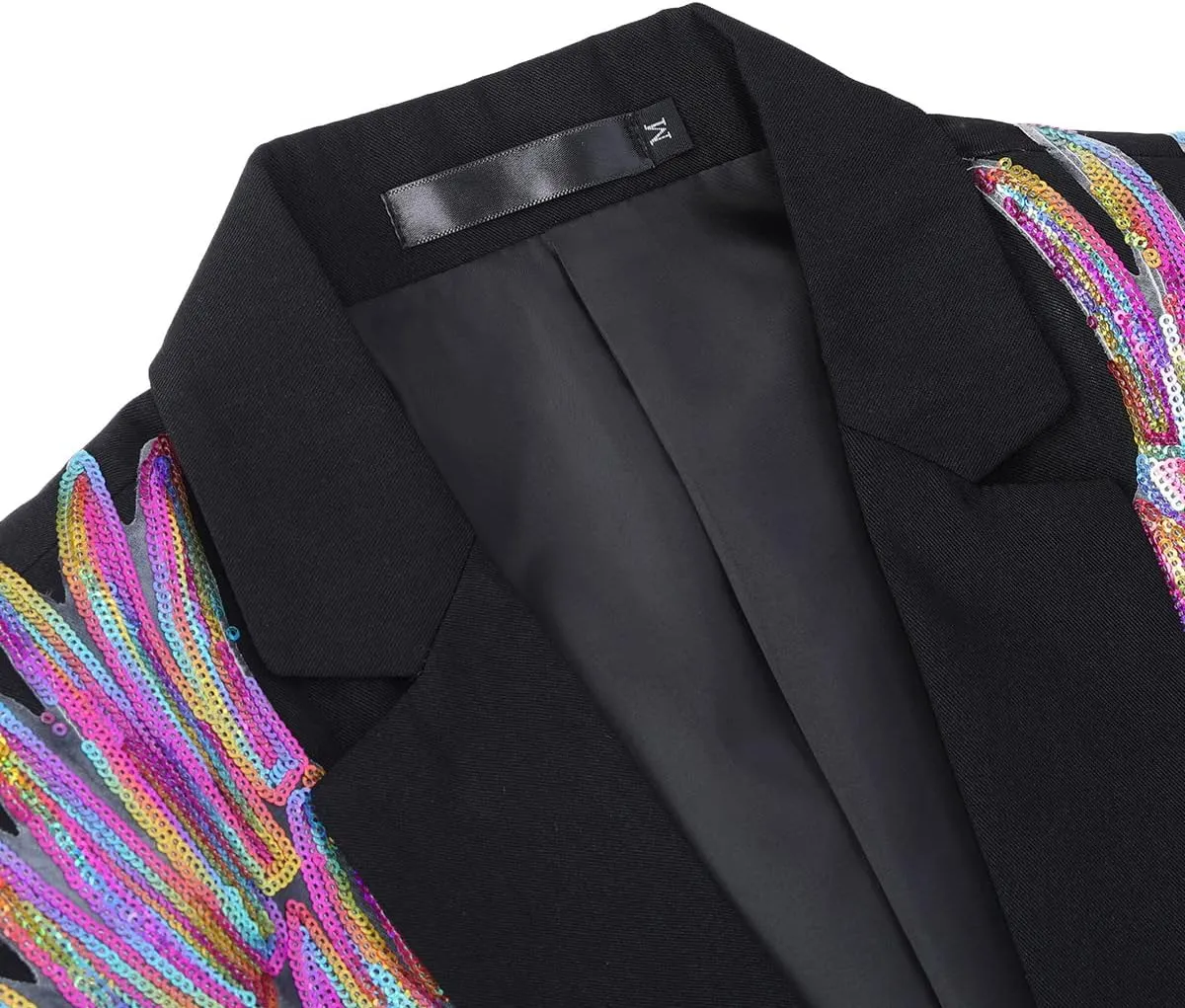 Cloudstyle Men's Wedding Sequin Wing Stage Clothes Premium Suit Jacket Blazer Coat