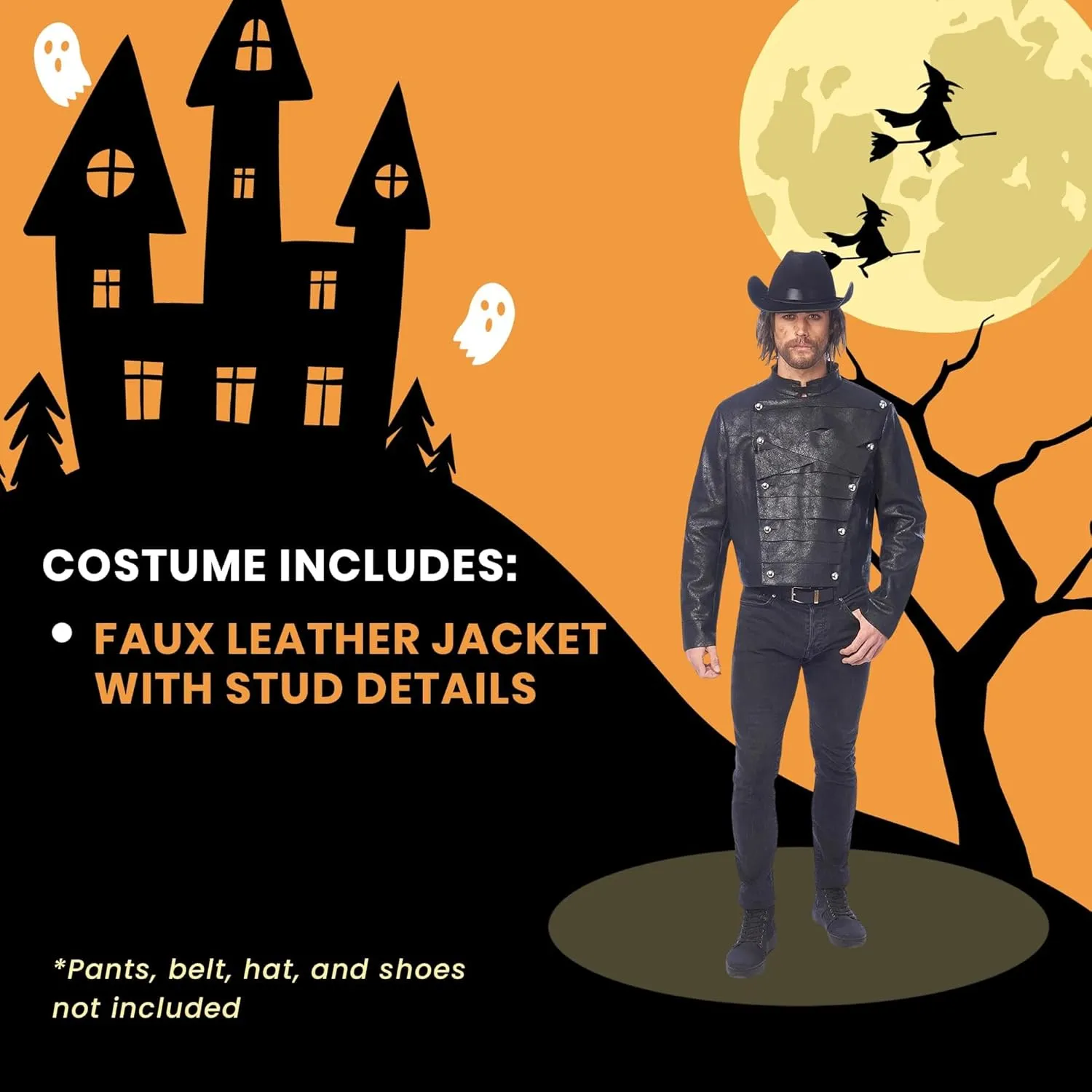 Costume Culture Men Faux Leather Jacket With Zipper
