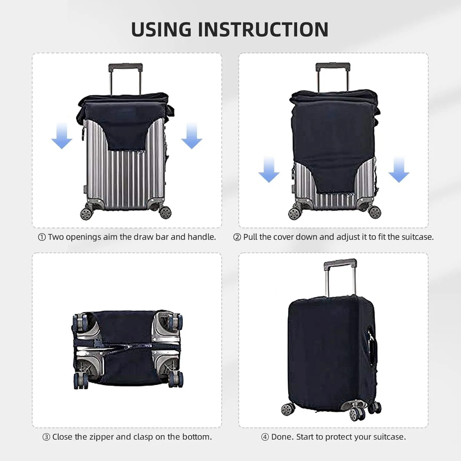 Cowboys Riding Horses Print Travel Luggage Cover - Personalization Elastic Suitcase Protector,S(Fit 18-21 Inch Luggage)