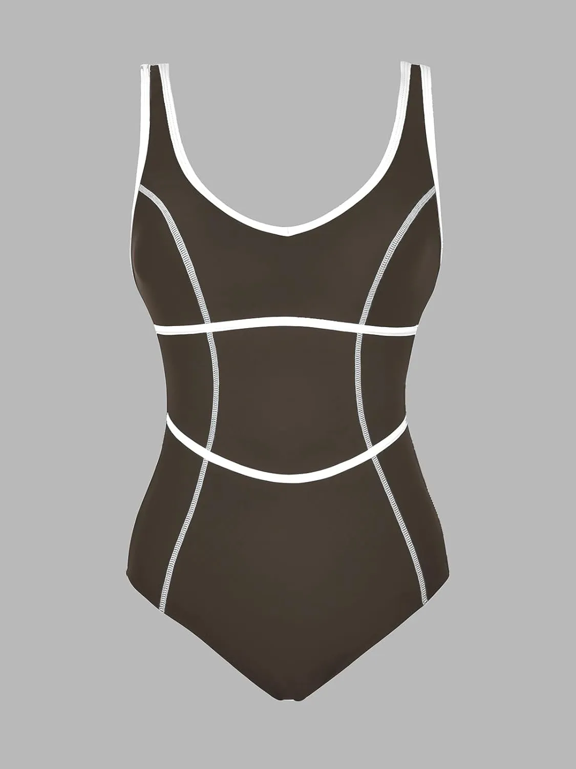CUPSHE Women's One Piece Swimsuit Scoop Neck Bathing Suit Color Block Adjustable Wide Straps