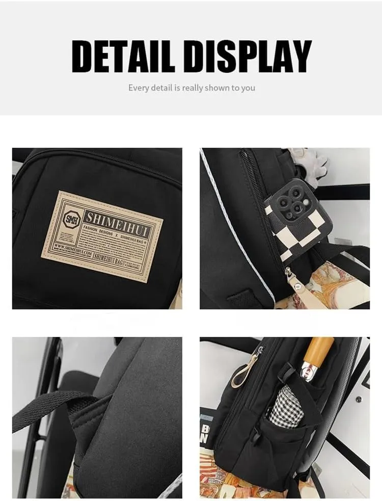 Cute Aesthetic Backpack Kawaii Backpack Supplies Laptop Bag Travel Bookbag Large Capacity (Red)