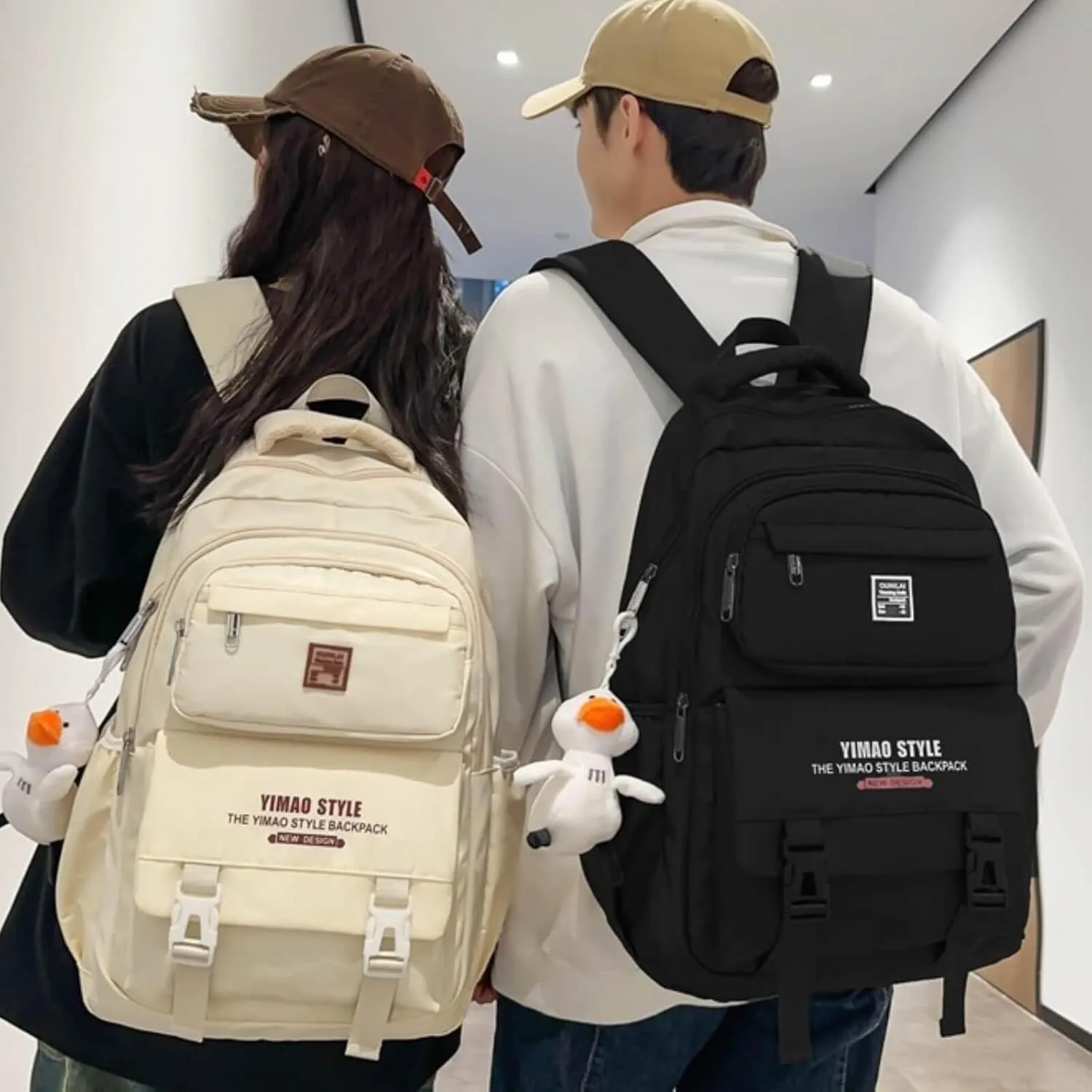 Cute Aesthetic Backpack Y2K Supplies Laptop Bag Travel Bookbag Large Capacity Japanese Style (Khaki)
