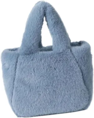 Elegant Minimalists Faux Furs Fleece Shoulder Crossbody Bag with Adjustable Strap for Women Fuzzy Small Bucket Handbag