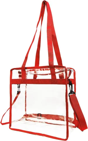 emissary Clear Bag Stadium Approved Clear Tote Bag For Women, Clear Plastic Bags With Handles, See Through Tote Bag