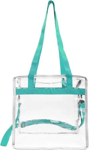 emissary Clear Bag Stadium Approved Clear Tote Bag For Women, Clear Plastic Bags With Handles, See Through Tote Bag