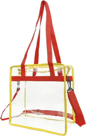 emissary Clear Bag Stadium Approved Clear Tote Bag For Women, Clear Plastic Bags With Handles, See Through Tote Bag
