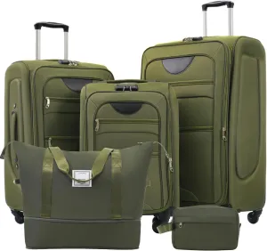 Expandable 3 Piece Luggage Set with Duffel, Lightweight Rolling Spinner Suitcases