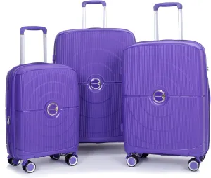 Expandable Hardshell Suitcase Double Spinner Wheels Pp Luggage Sets Lightweight Durable Suitcase with Tsa Lock,3-Piece Set (20,24,28), Purple