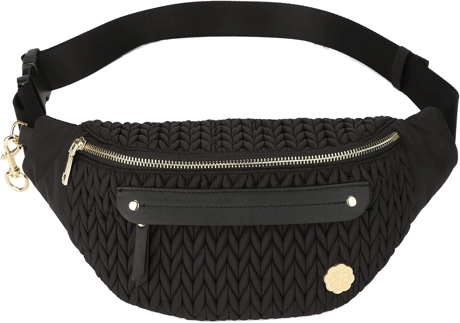Fanny Pack Diaper Bag Crossbody Bags for Women, Large Belt Chest Bum Bag for Travel,Fashion Waist Bag Sling Bag for for Girls (Black)
