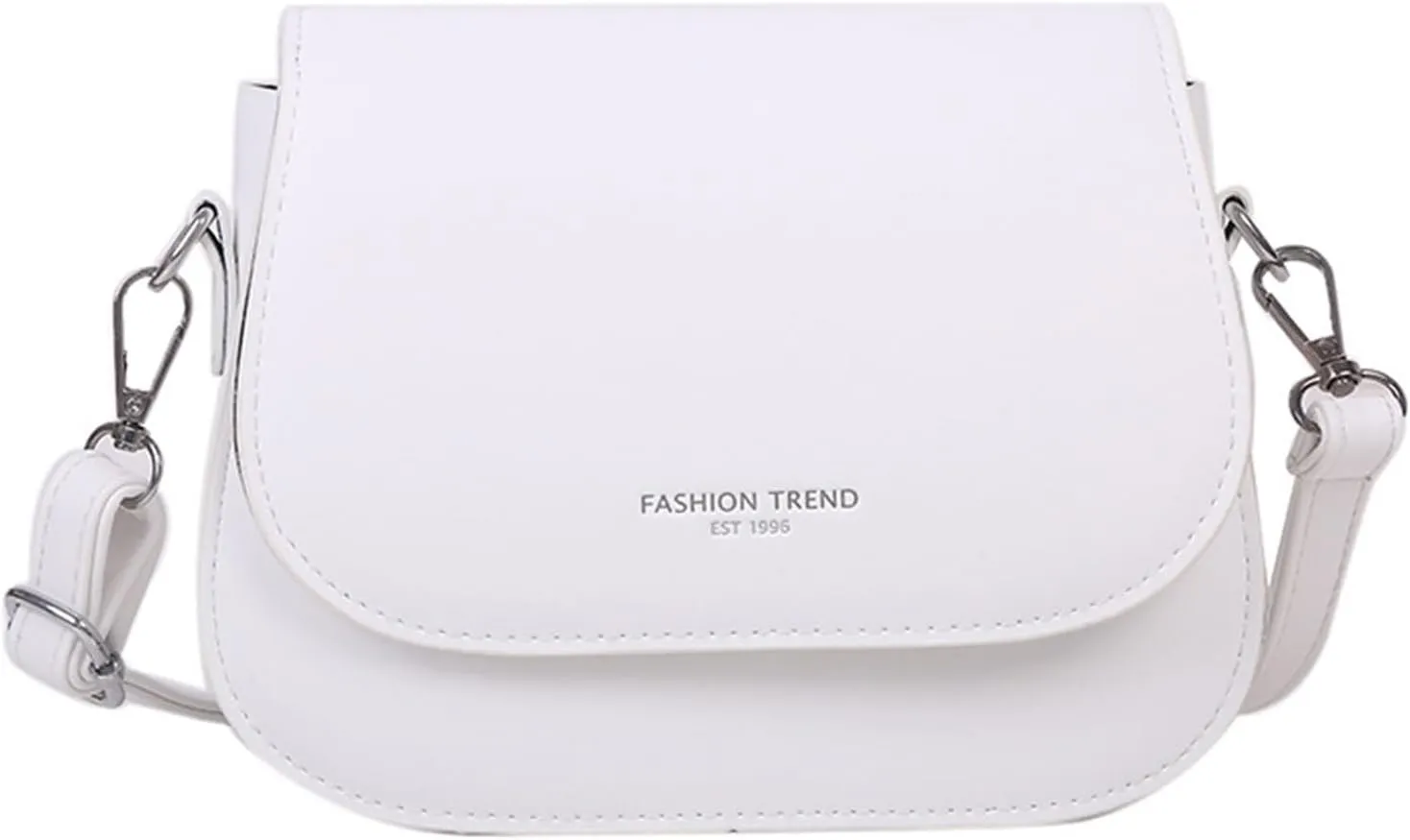 Fashion Faux Leather Crossbody Bag for Women Candy Color Flip Cover Small Satchel with Adjustable Shoulder Strap