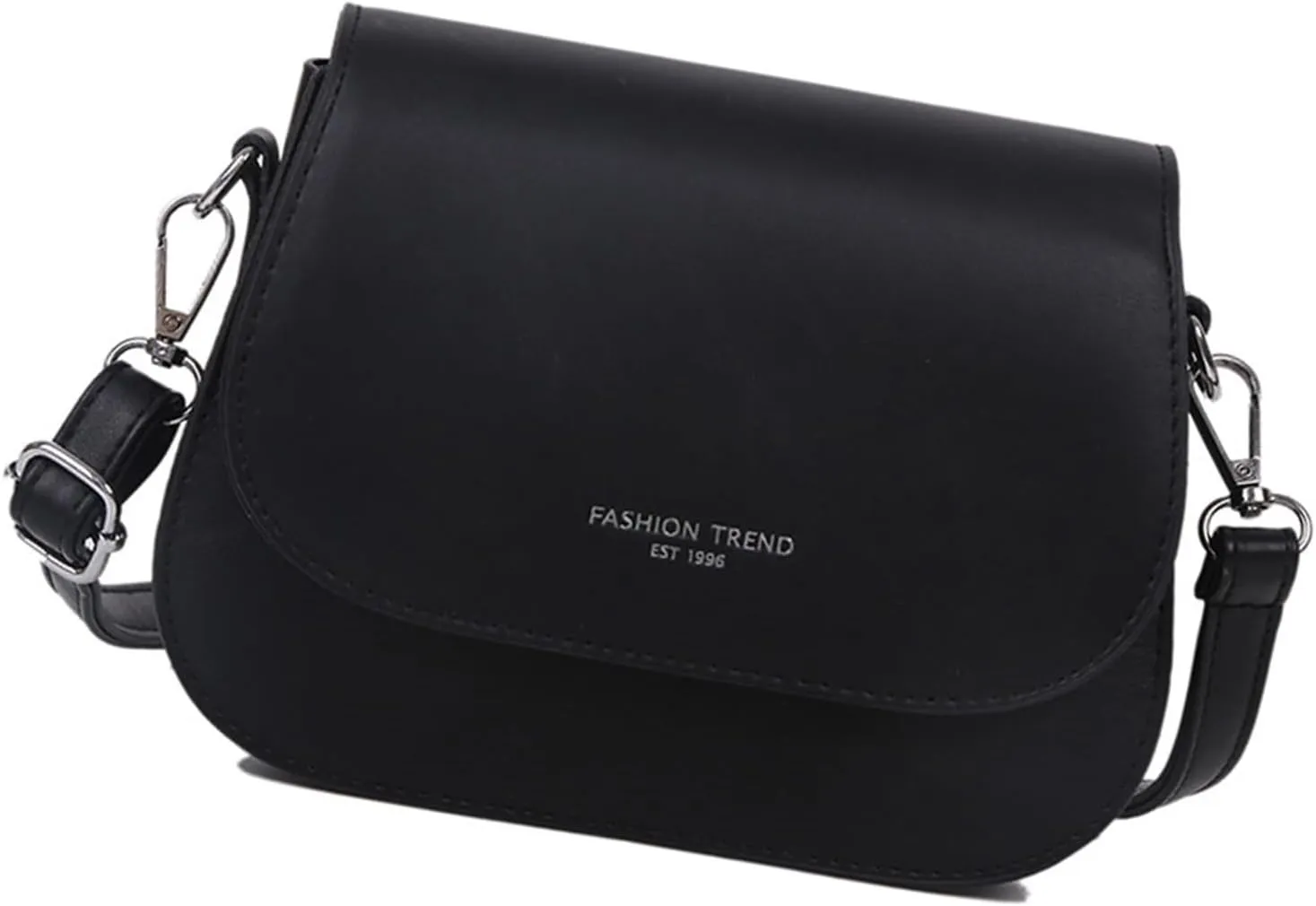 Fashion Faux Leather Crossbody Bag for Women Candy Color Flip Cover Small Satchel with Adjustable Shoulder Strap