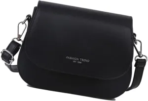 Fashion Faux Leather Crossbody Bag for Women Candy Color Flip Cover Small Satchel with Adjustable Shoulder Strap