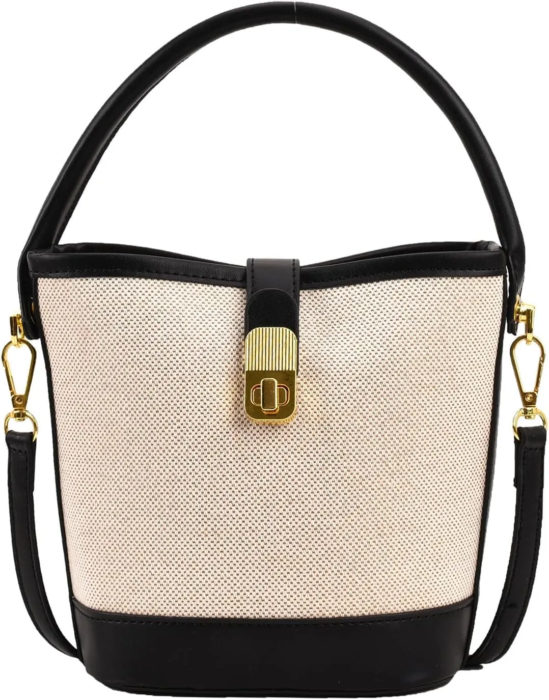 Fashion PU Leather Shoulder Bags Small Bucket Bag for Women Crossbody Shoulder Handbag Purse with Adjustable Strap