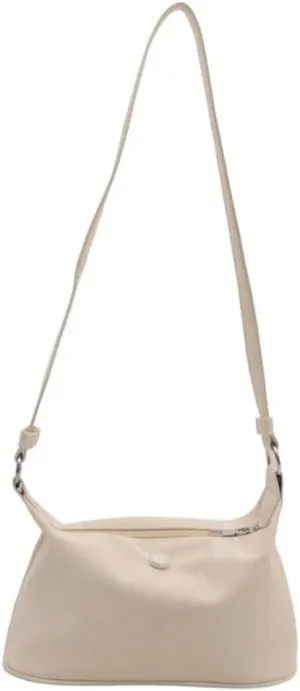 Fashionable Shoulder Bag Korean Elegant Solid Color PU Leather Bucket Bag Crossbody Bag Purse with Zippered for Women