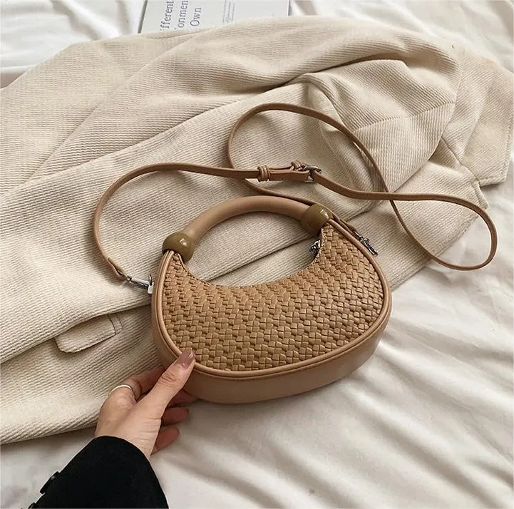 Fashionable woven underarm bags adjustable shoulder strap shoulder messenger Purses ladies' vintage handbags