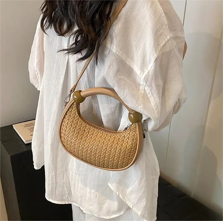 Fashionable woven underarm bags adjustable shoulder strap shoulder messenger Purses ladies' vintage handbags