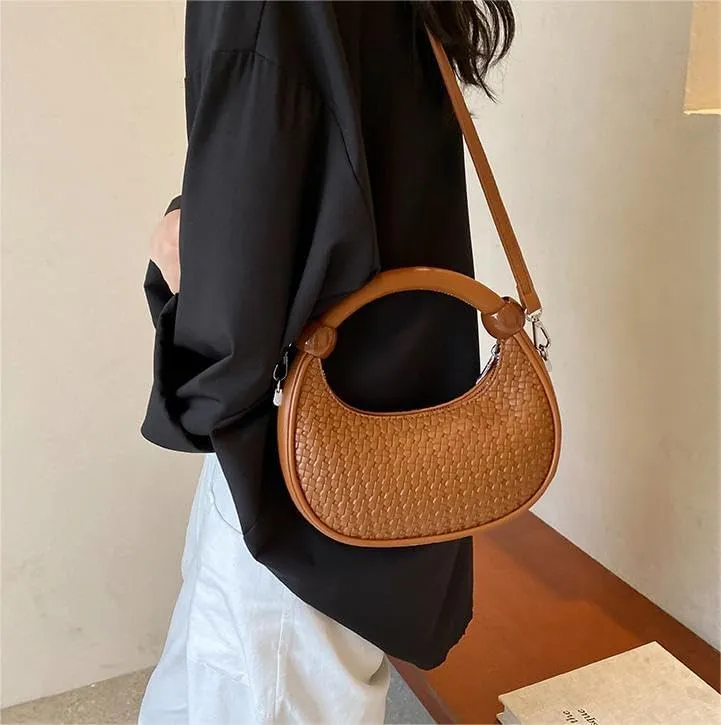 Fashionable woven underarm bags adjustable shoulder strap shoulder messenger Purses ladies' vintage handbags