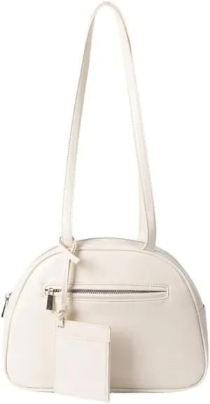 Fashonable PU Leather Saddles Bag with Zippered for Trendy Ladies Solid Color Glossy Finish Shoulder Handbag Purse