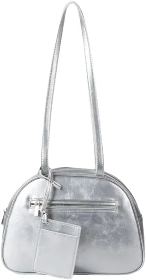 Fashonable PU Leather Saddles Bag with Zippered for Trendy Ladies Solid Color Glossy Finish Shoulder Handbag Purse