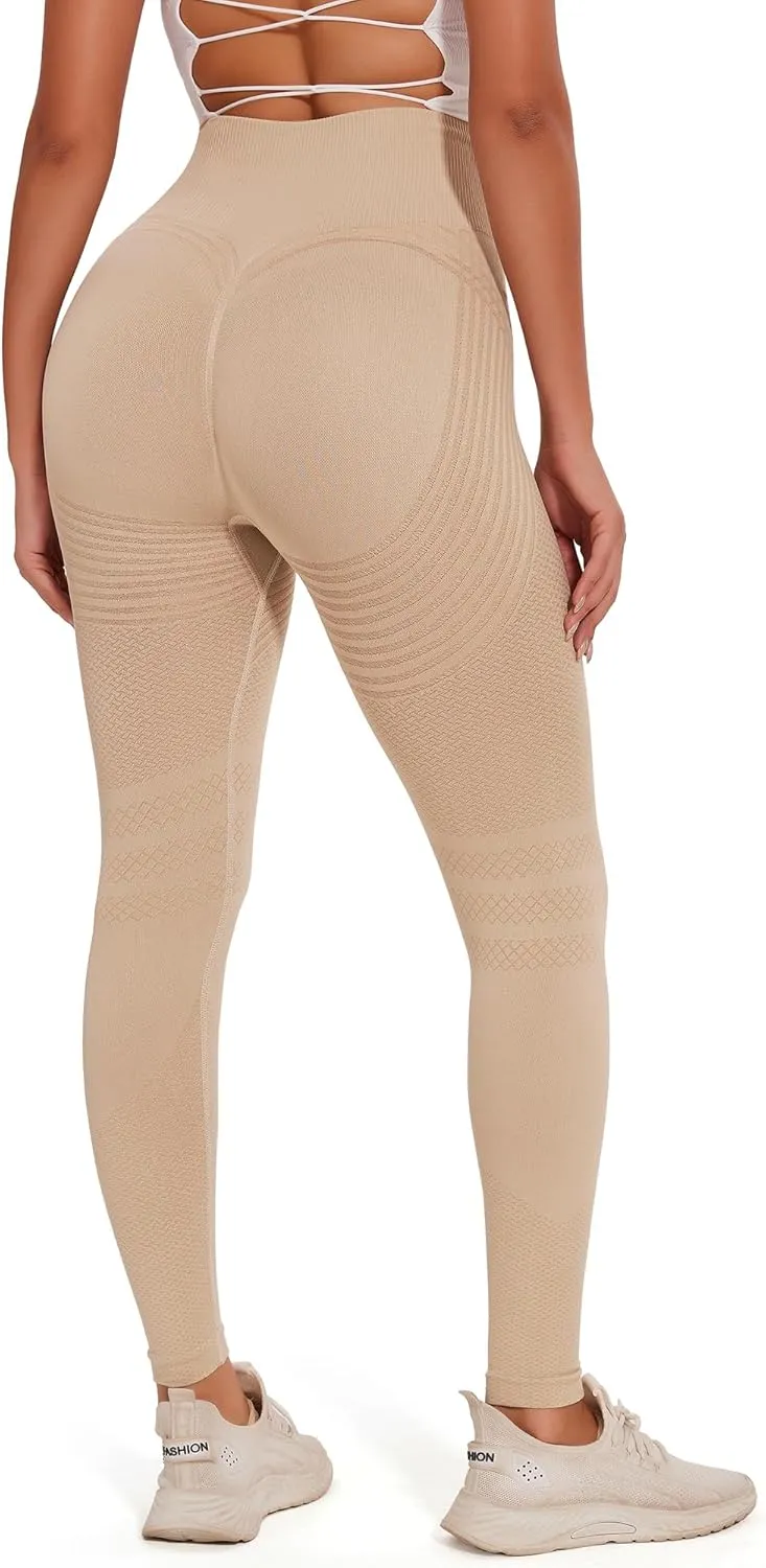FITTOO Scrunch Butt Lifting Seamless Leggings for Women Booty Sculpt Contour High Waisted Workout Yoga Gym Pants