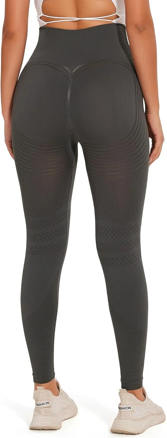FITTOO Scrunch Butt Lifting Seamless Leggings for Women Booty Sculpt Contour High Waisted Workout Yoga Gym Pants
