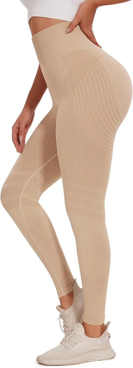 FITTOO Scrunch Butt Lifting Seamless Leggings for Women Booty Sculpt Contour High Waisted Workout Yoga Gym Pants