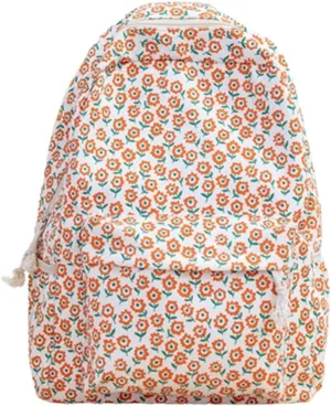 Floral Print Backpack for Women Trendy Cute Kawaii Laptop Backpack Coquette Aesthetic Backpack Casual Travel Daypack (Flower)