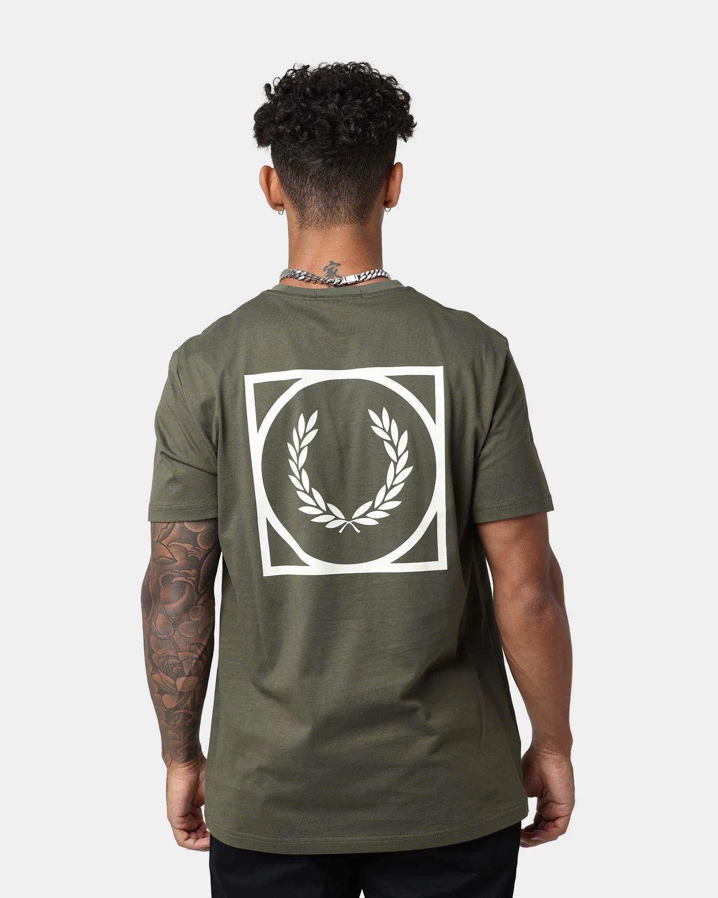 Fred Perry Graphic Print T-Shirt Military Green