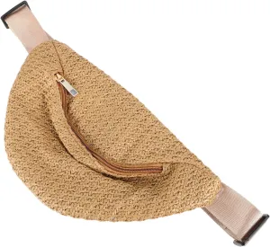 GALPADA Cute Straw Bag Summer Accessory Woven Waist Pouch Cross- Pouch Ideal for Women Girls Travel Everyday Use
