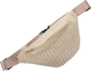 GALPADA Summer Essential Women's Mini Fanny Pack Straw Woven Waist Bag Crossbody Bag for Travel Outdoor Activities