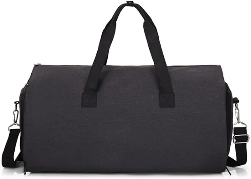 Garment Bags for Business Travel Convertible Travel Duffel Bag Carry on Garment Bag 2 in 1 Weekender Suit Bag for Men (Grey), Black