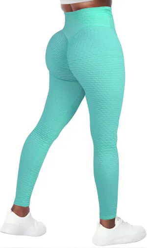 GILLYA Butt Lift Yoga Pants Seamless Ruched Butt Leggings Butt Lift Textured Anti-Cellulite Booty Lifting TIK Tok Leggings